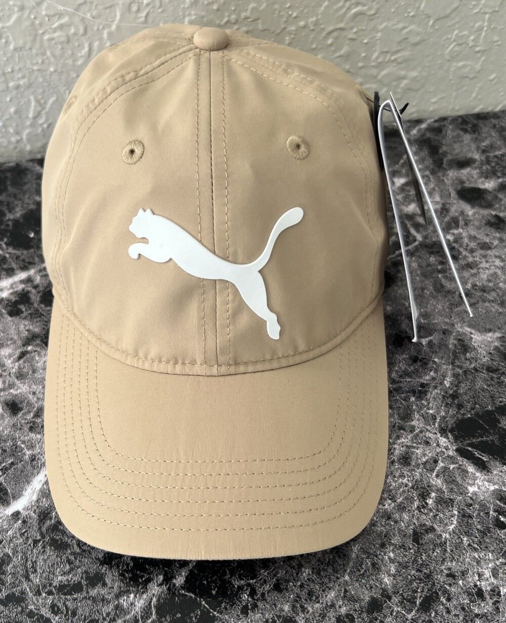 PUMA Womens Baseball Cap Cat Logo Adjustable Strap Beige ONE SIZE